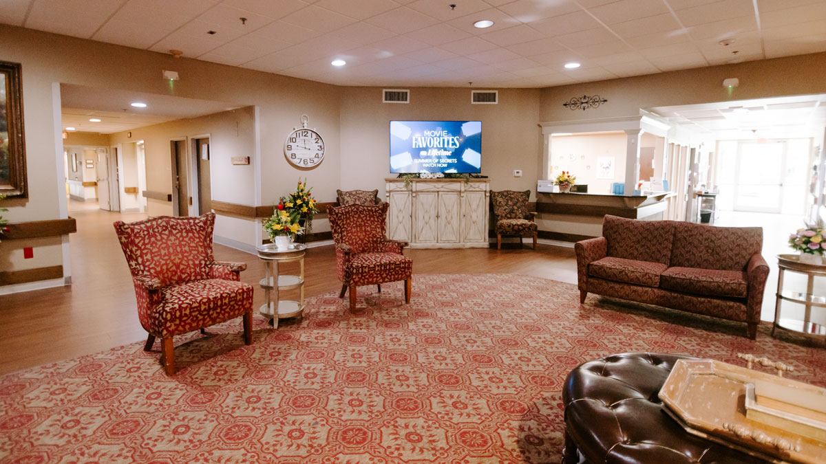 Lobby at Belle View Estates Rehabilitation and Care Center